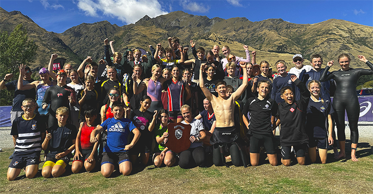 Triathlete group portrait