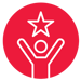Person with star above them icon