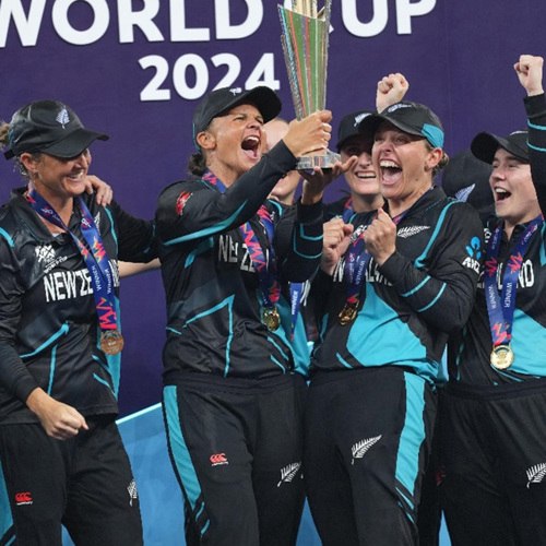 Winners holding a cup