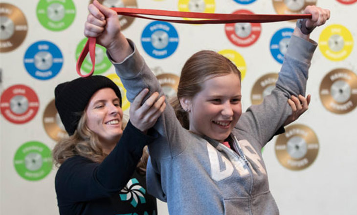 Rangatahi and teacher in active recreation session