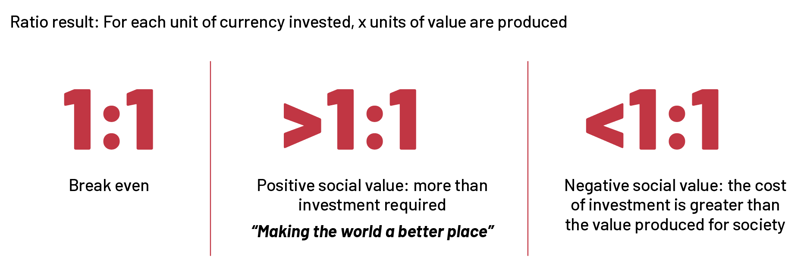 Ratio result showing return on investment table