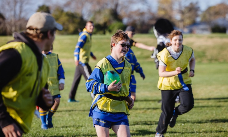 No Limits rugby tamariki playing rugby