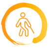 Person with walking stick icon