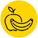 Apple and banana icon