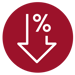 Percentages are going down icon